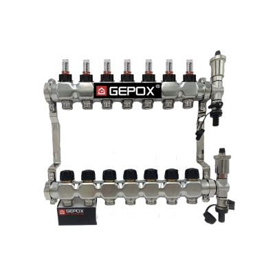 Rozdzielacz 7 nierdzewny do podłogówki GEPOX PL GEP-PRO-7N